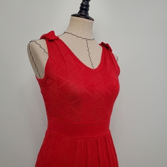 M by Missoni Red Zig Zag Bow knit Dress - Picture 6 of 10